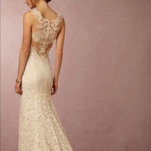 BHLDN Wedding Dress: Petra Gown Oatmeal